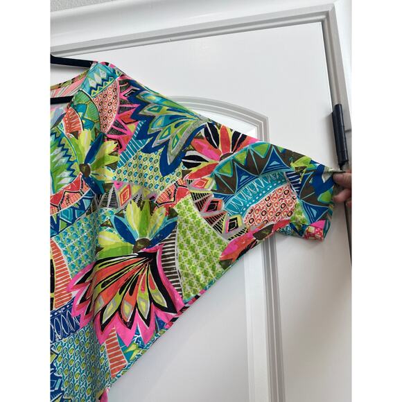Trina Turk Recreation Bright Multicolor Tropical Swim Cover - Picture 5 of 8